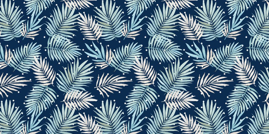 Pattern with tropical leaves