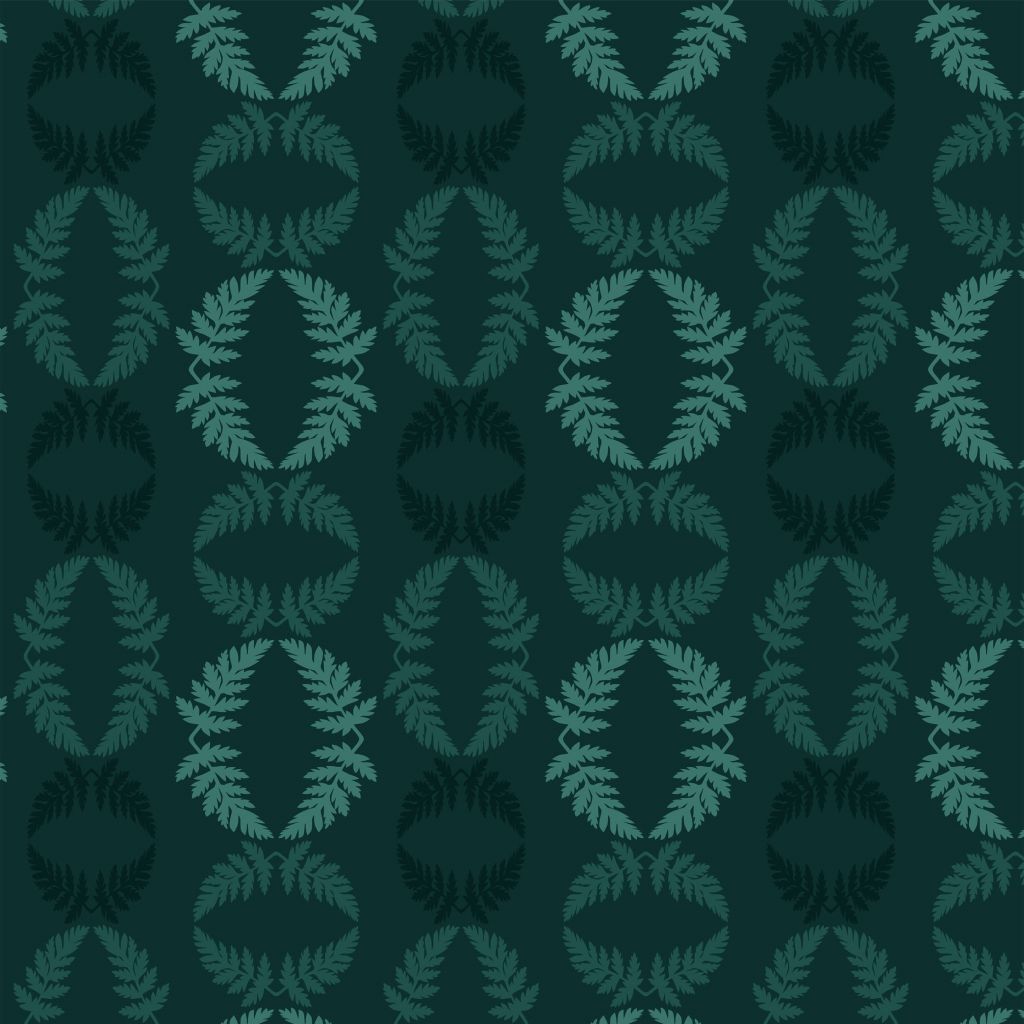 Green pattern with sprig of hemlock