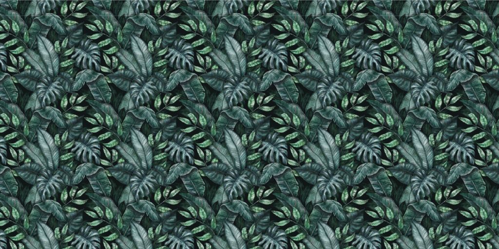 Botanical pattern with palm leaves