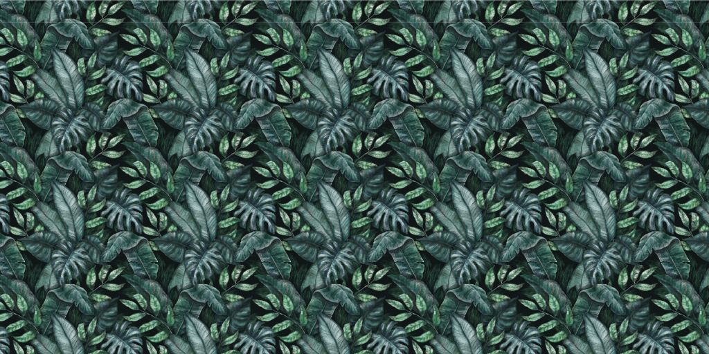 Botanical pattern with palm leaves