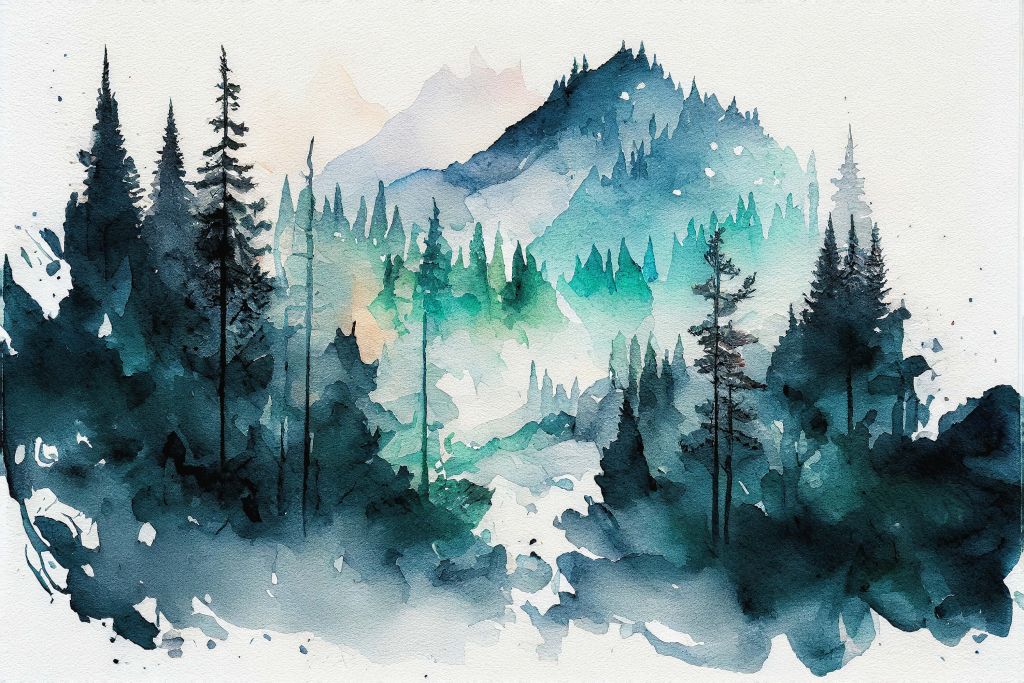 Forest in watercolors