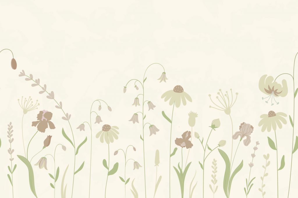 Flower field tall beige with old pink