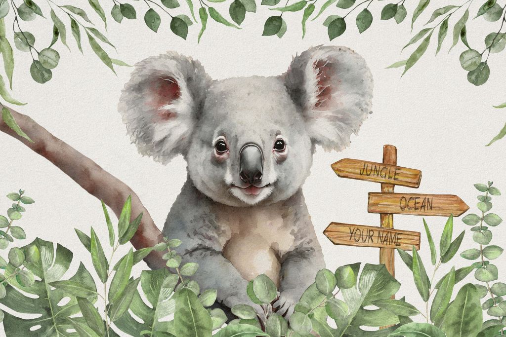 Baby koala in the jungle