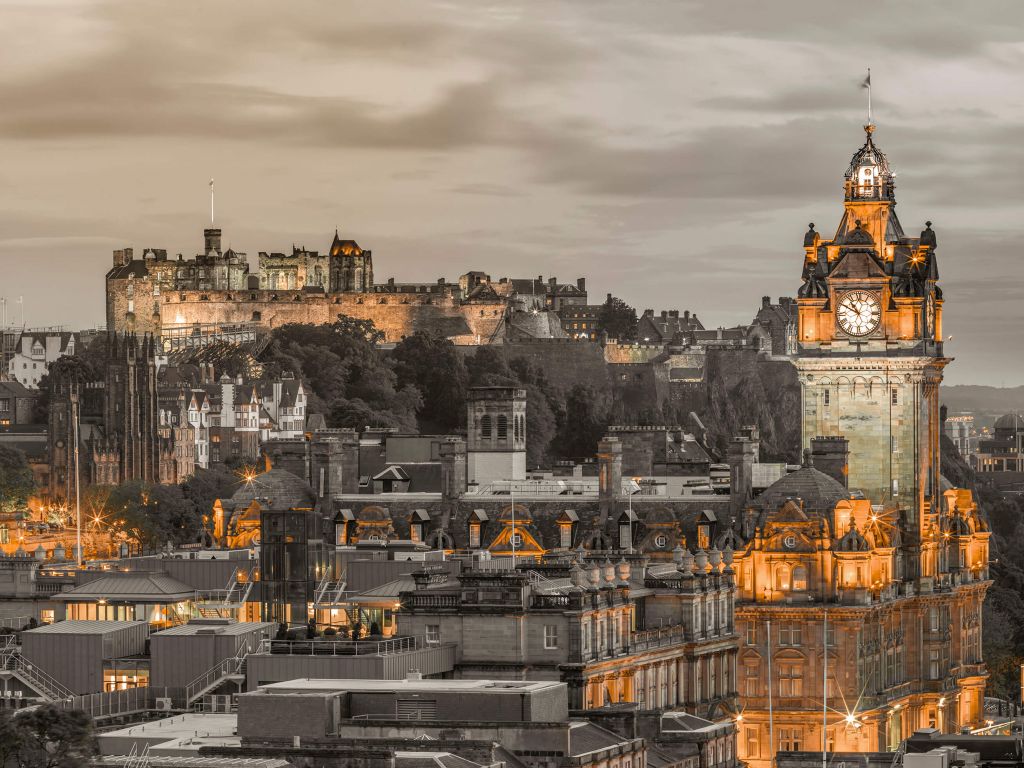 Edinburgh Castle and The Balmoral Hotel, Scotland