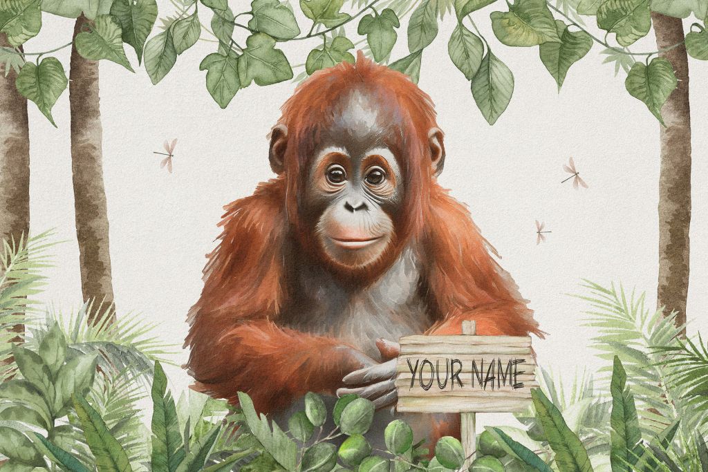 Young orangutan in the jungle