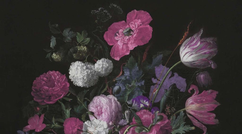 Baroque flowers still life - moody pink