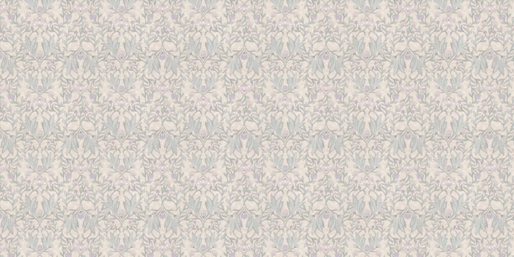Morris florals damask - neutral beige