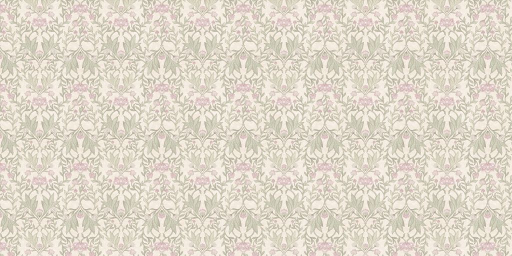 Morris flowers damask - cream