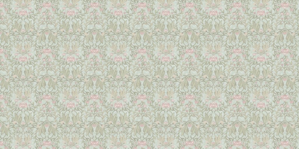 Morris floral damask - mint green