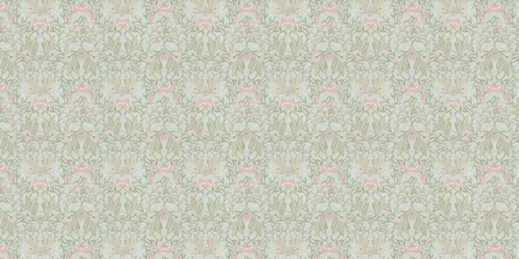 Morris floral damask - mint green