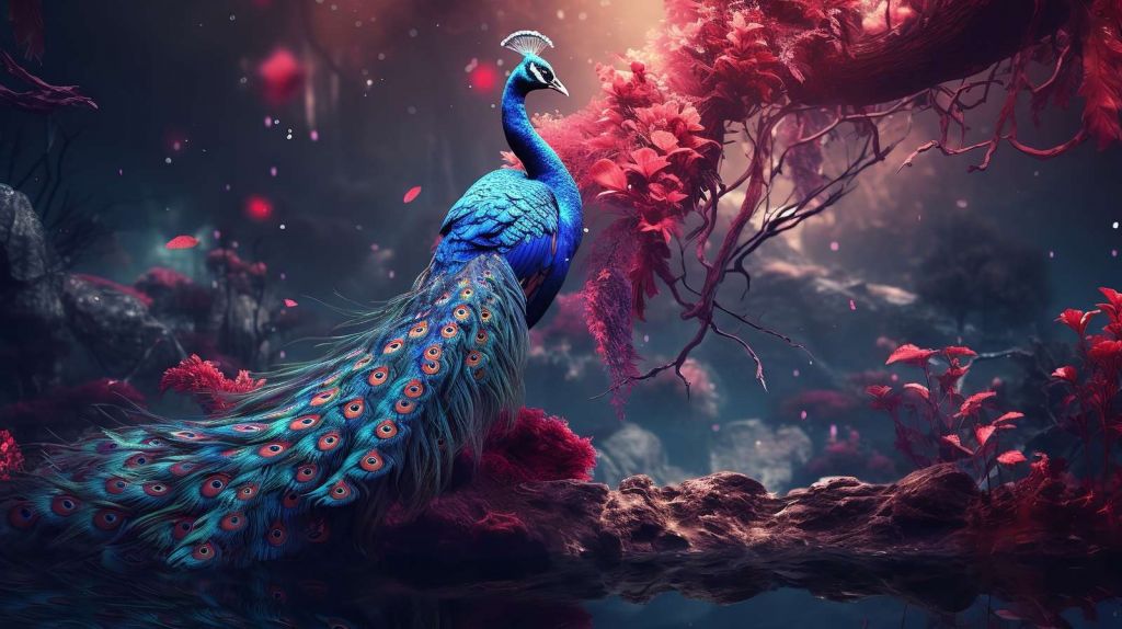 Peacock Splendor in Purple Dream