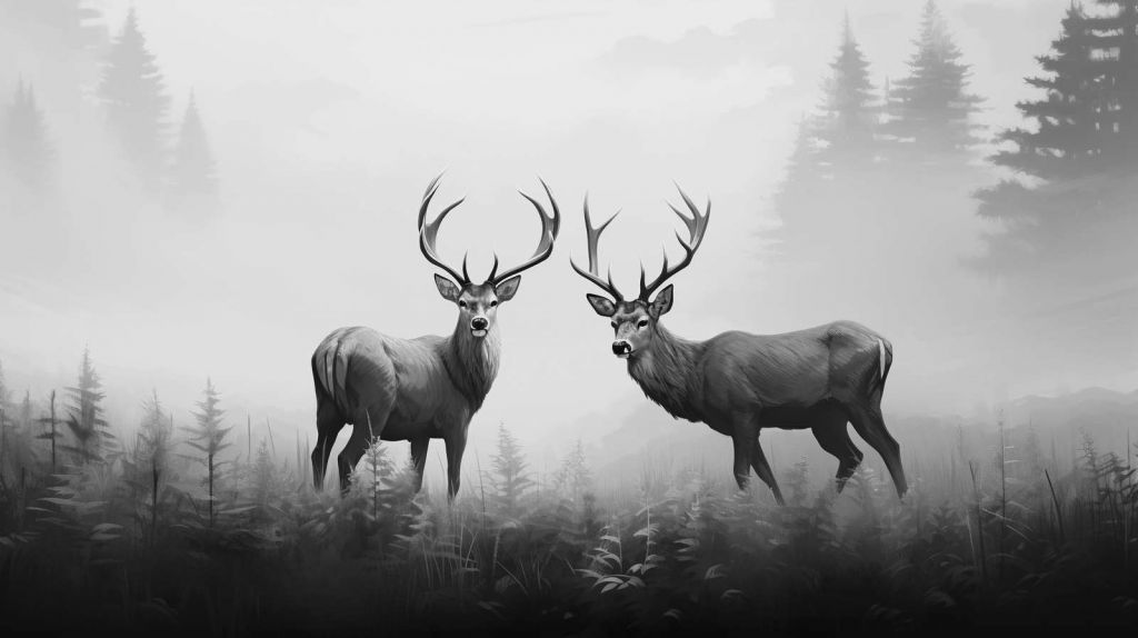 Foggy Forest Deer Symmetry