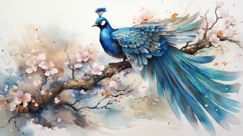 Peacock in Spring Mist