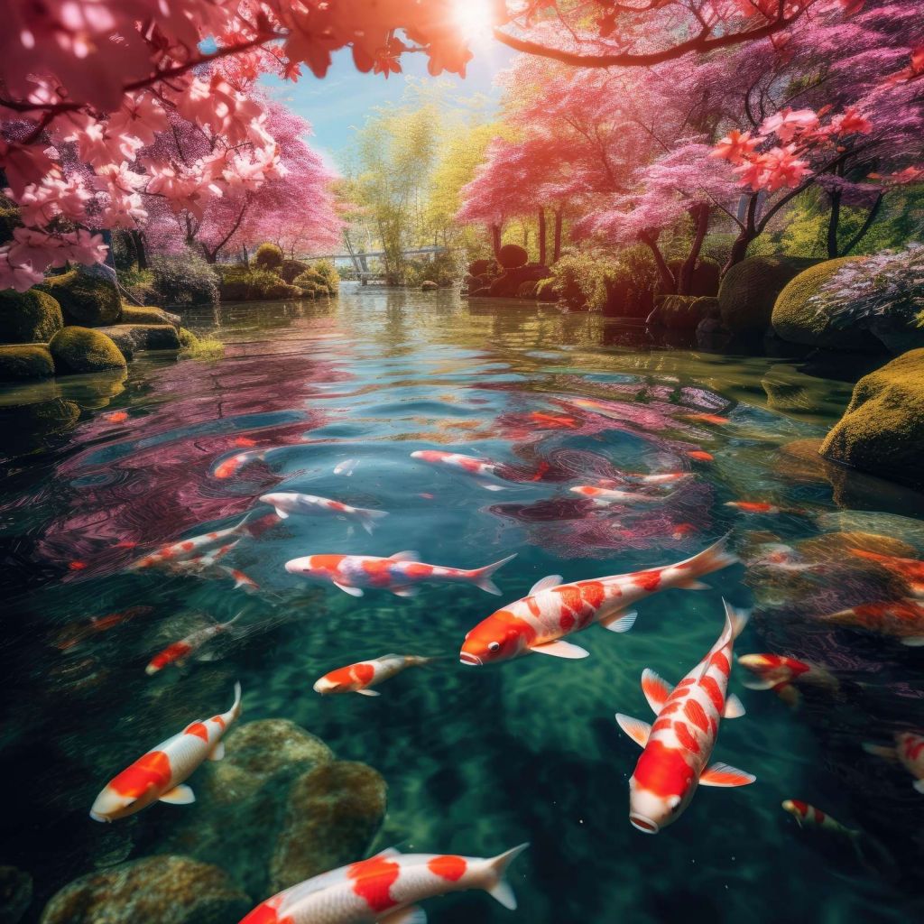 Cherry Blossom Koi Pond