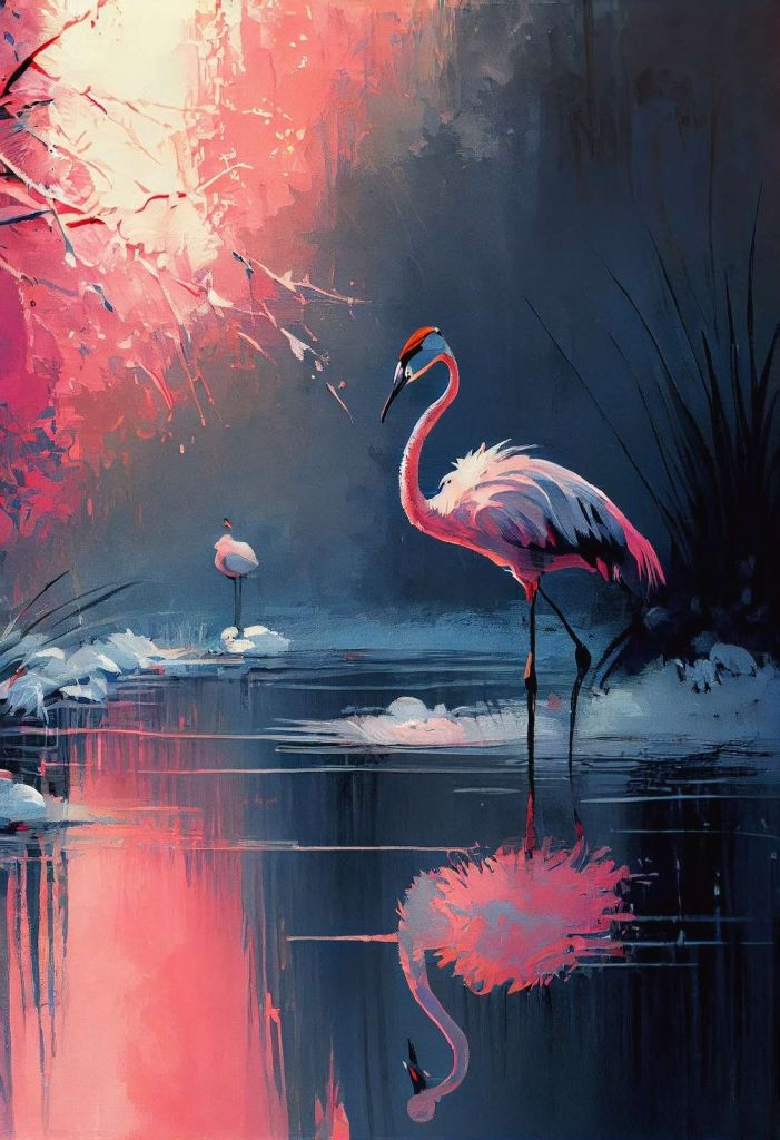 Flamingo Reflection Symphony