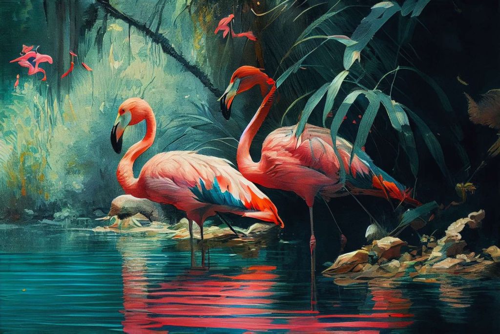 Flamingo Oasis Awakening