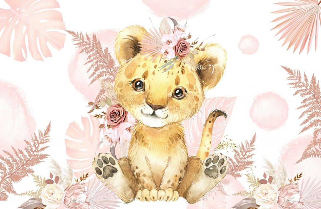 Pink jungle lioness baby