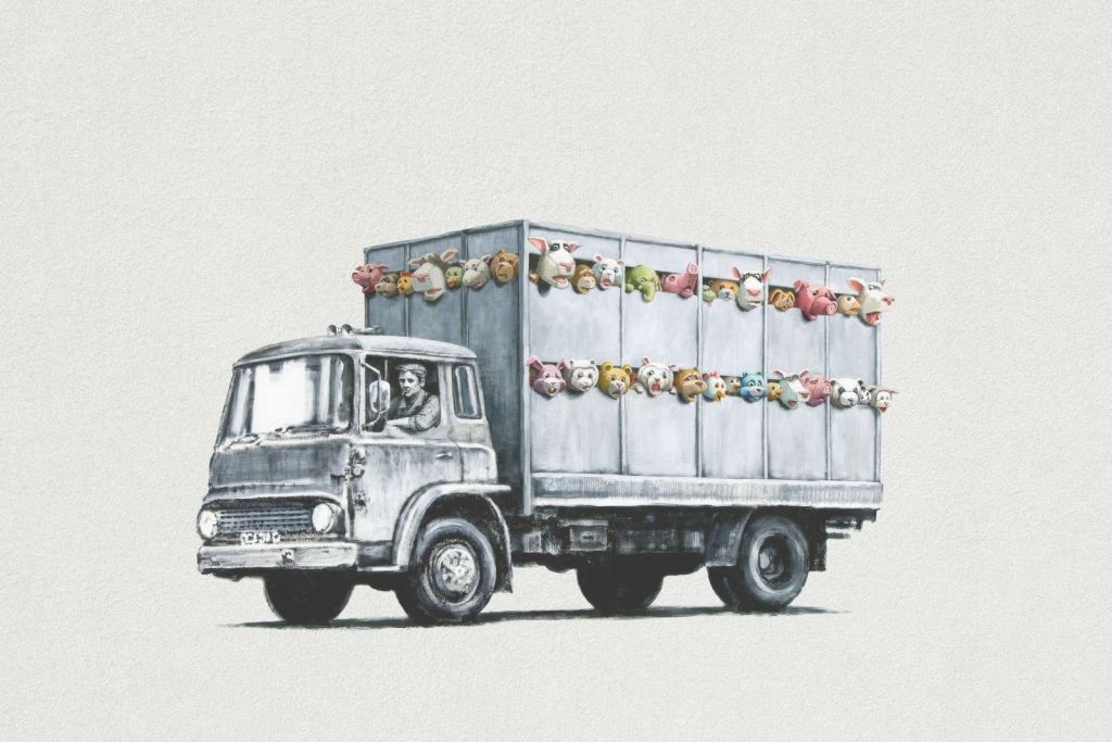 Banksy - Meat truck, concrete