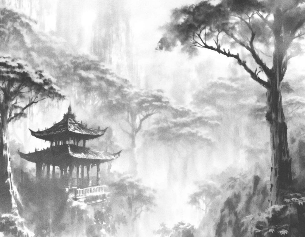 Misty Oriental Pavilion