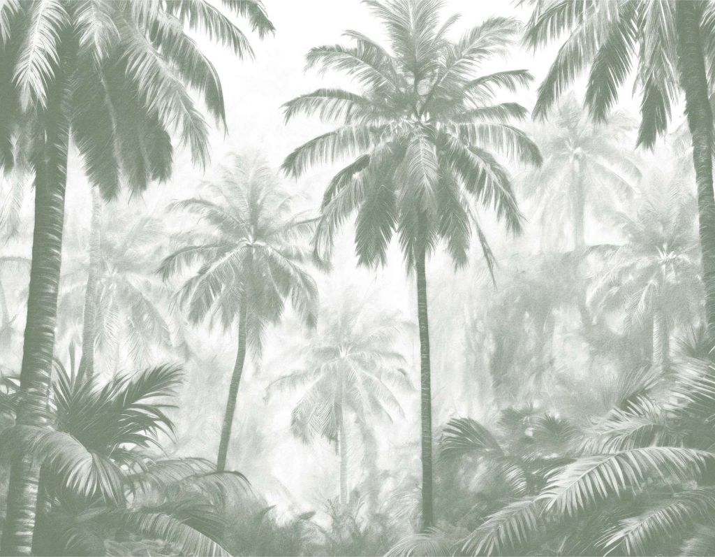 Misty Palm Forest, green