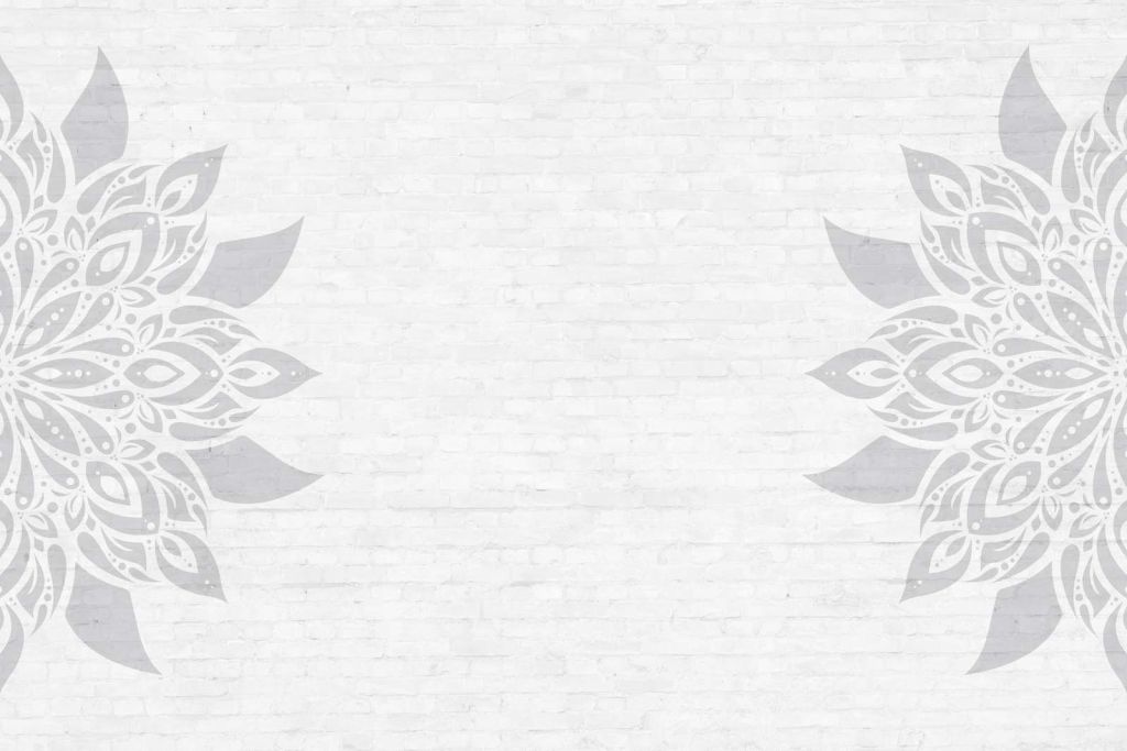 Gray White Mandala Blossom