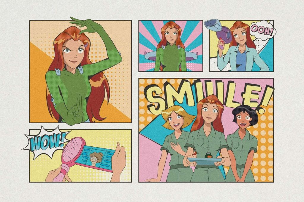 Comic book heroines in action