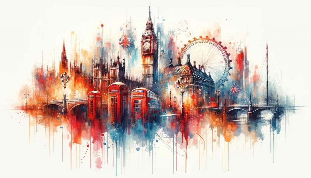 Watercolour London Skyline