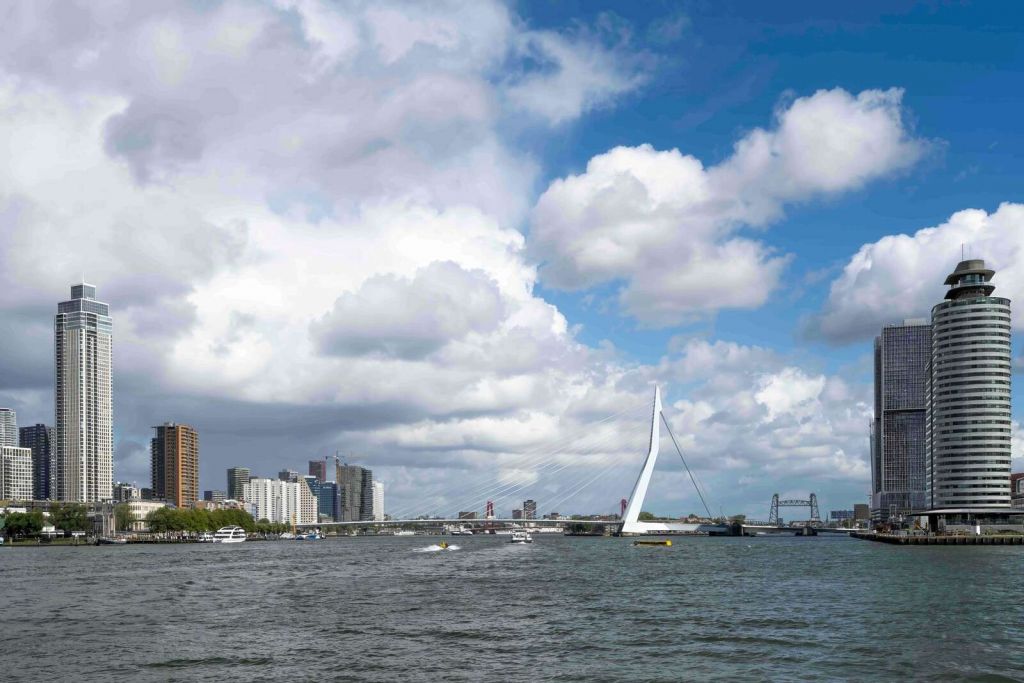 City view with Erasmus Bridge