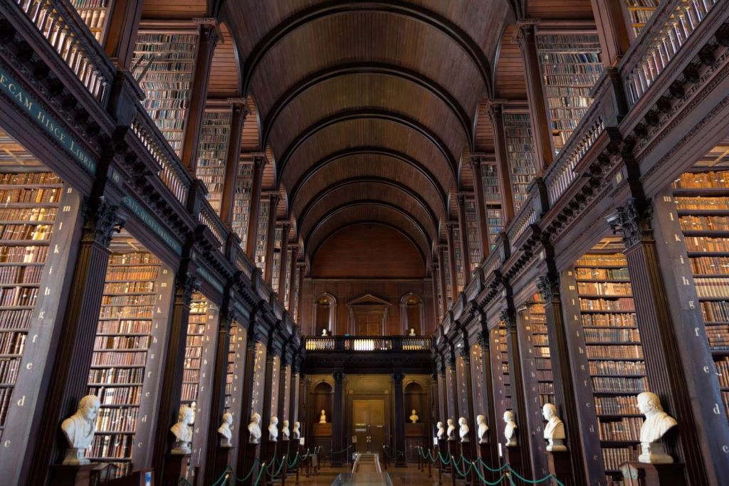 Classic reading room with arches