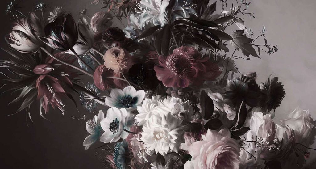 Big bouquet with orange anemones