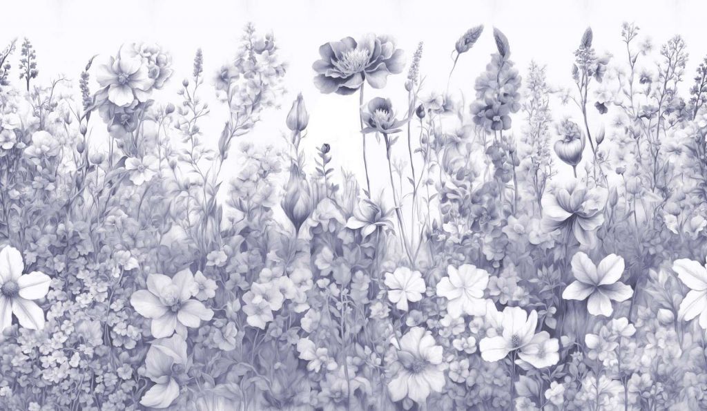 Flowers of my soul seamless - purple