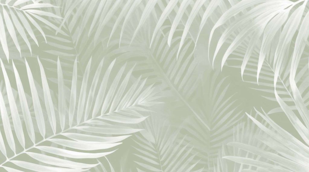 Foggy palm leaves - green