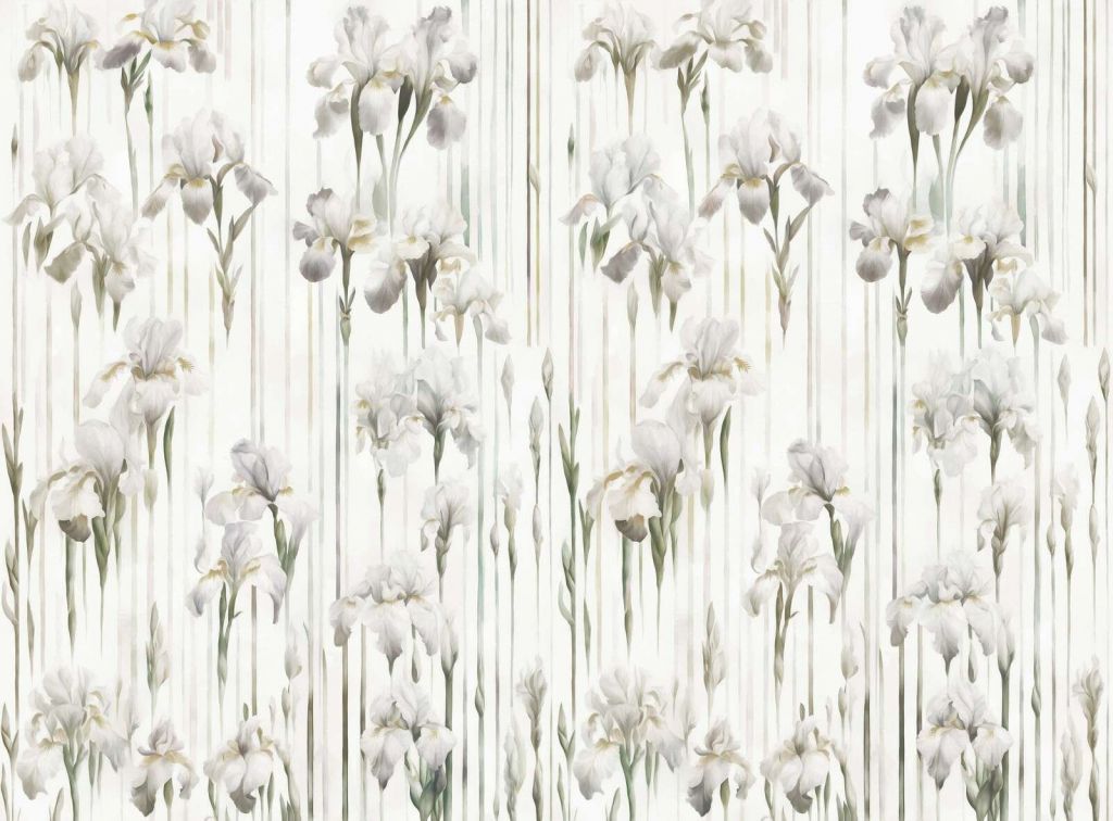 Irises and Stripes Seamless Beige