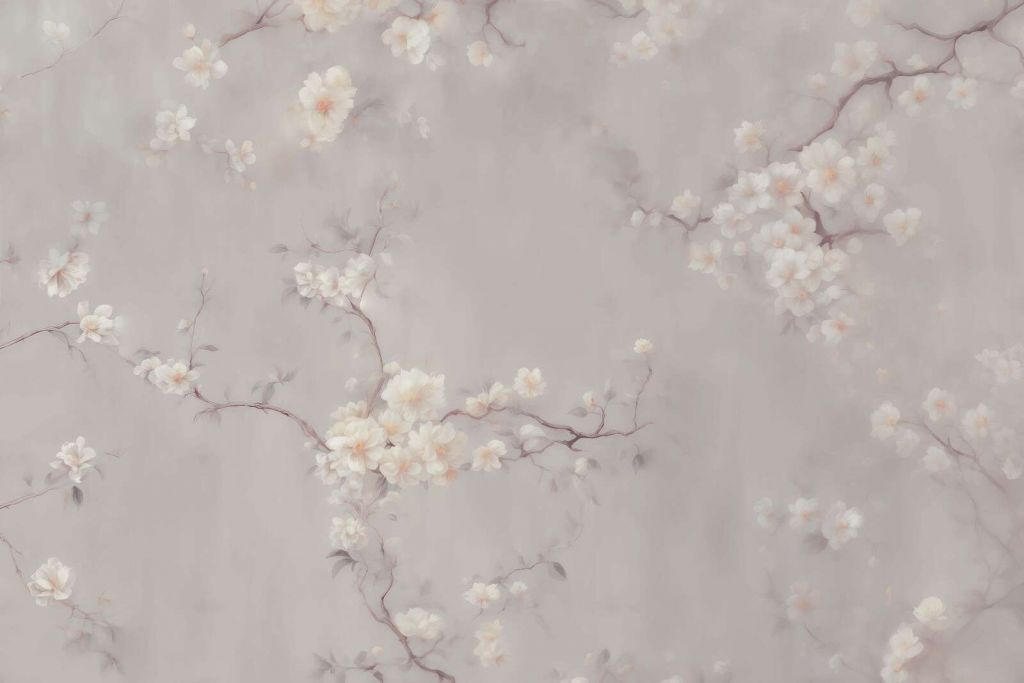 Lovely Branches of Flowers Taupe