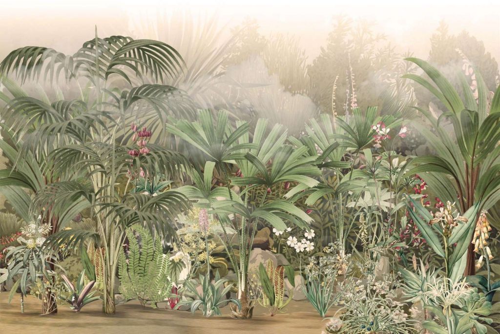 Morning in the Tropical Garden Green