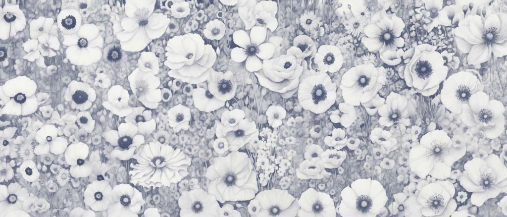 Poppy Tale Monochrome Blue
