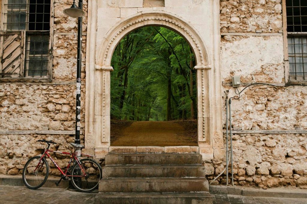 Gateway to green forest path