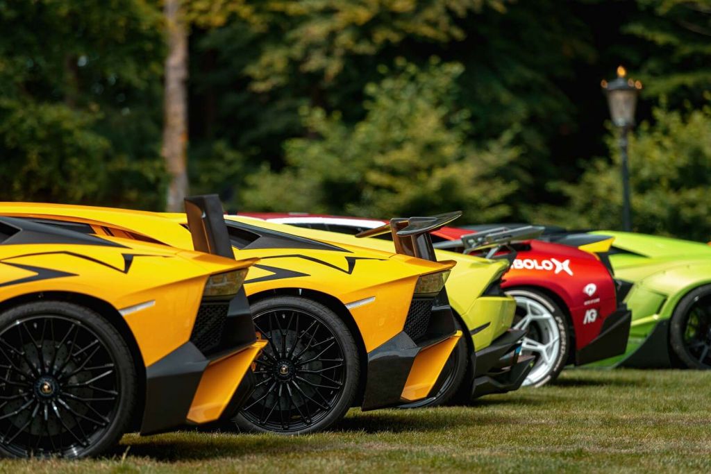 Supercar collection in nature