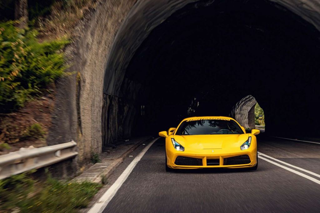 Ferrari 488 GTB on mountain road