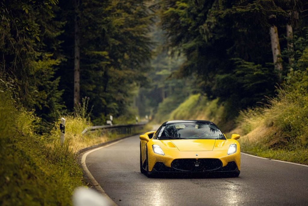 Maserati in the green forest