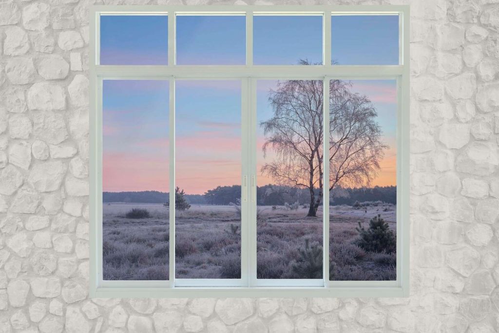 Winter landscape at dawn