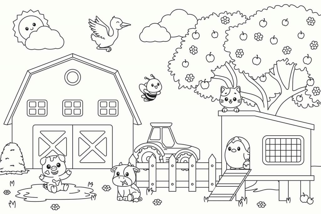 Happy animal fun on the farm