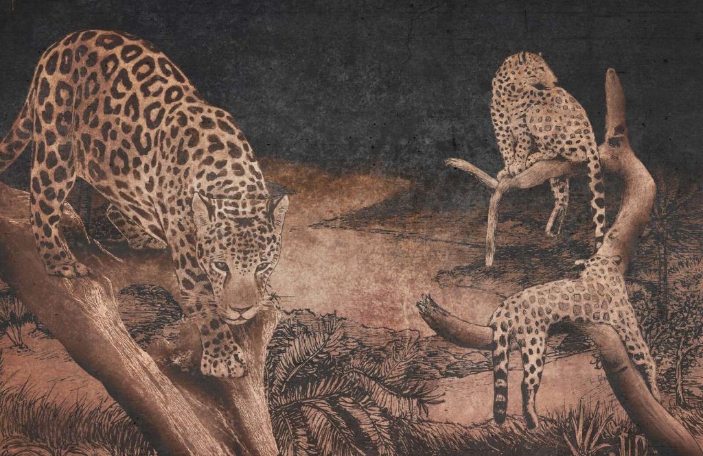 Leopards in Twilight Forest