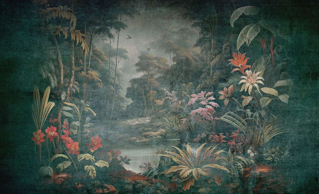 Tropical rainforest in morning mist