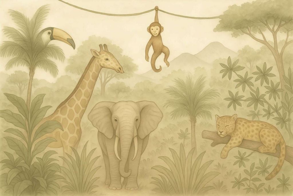 Jungle friends in sepia
