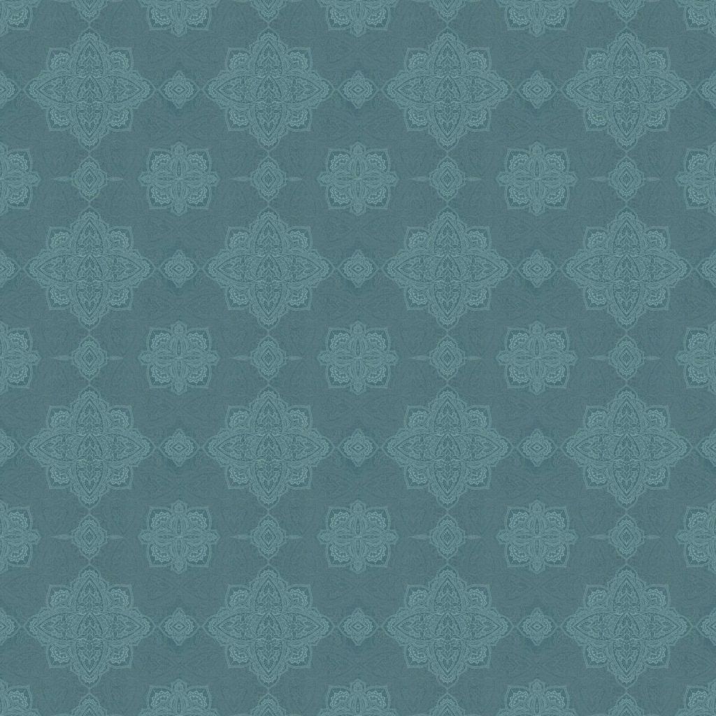 petrol blue oriental medallion pattern