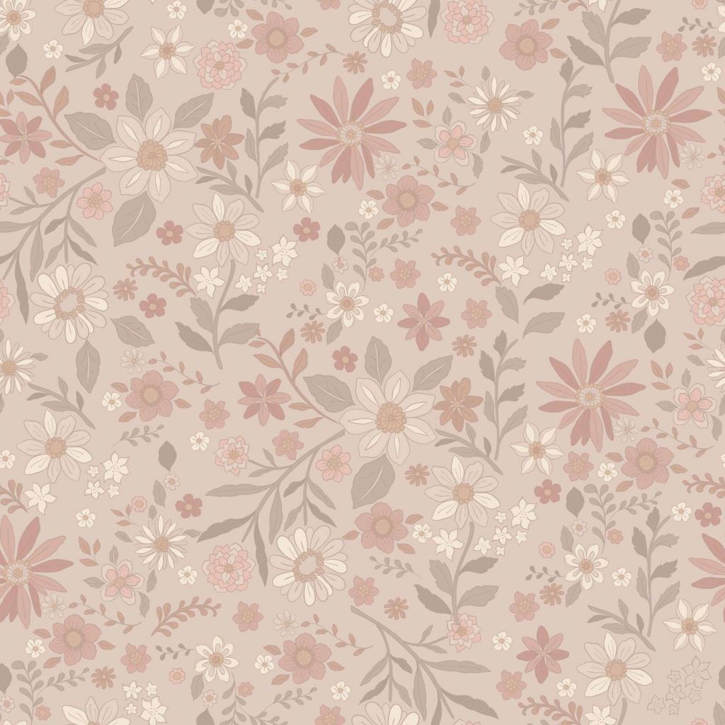 Soft flower meadow in powder tones