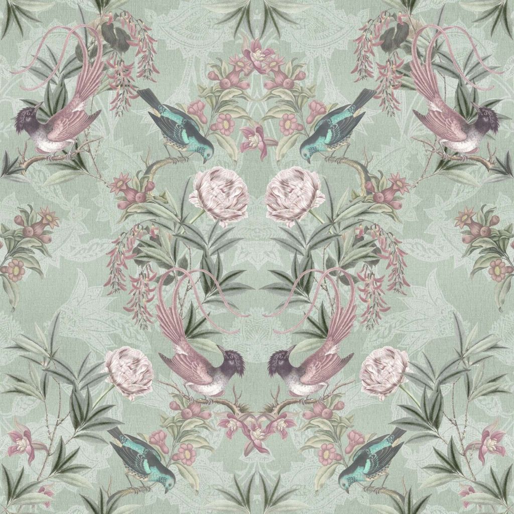 Exotic birds in a sage garden