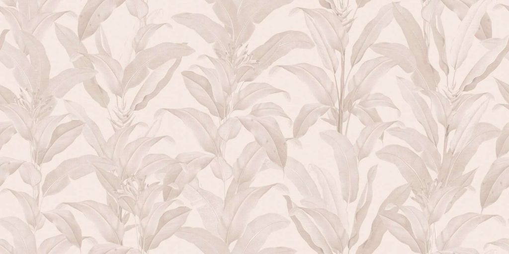 powder beige tropical leaves