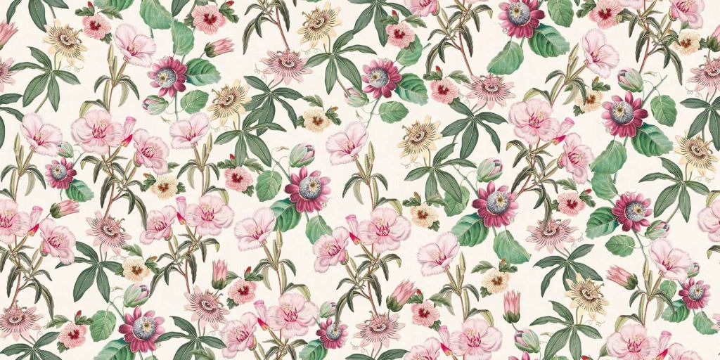 Romantic passion flowers in cream